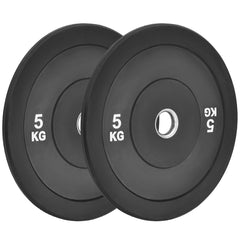 2Pack 5kg Rubber Bumper Plates 2 Inch Olympic Barbell Weight Plates Set with Steel Hub Fit Barbells Within 5cm for Home Gym Weightlifting Strength Training
