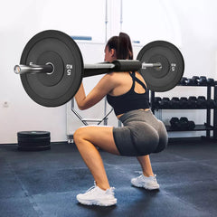 2Pack 5kg Rubber Bumper Plates 2 Inch Olympic Barbell Weight Plates Set with Steel Hub Fit Barbells Within 5cm for Home Gym Weightlifting Strength Training