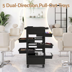 Embellir 6-Tier Salon Trolley Cart on Wheels Barber Mobile Hairdressing Cart