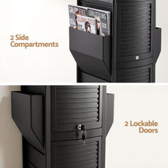 Embellir Salon Trolley 2 Lockable Doors 6 Tier Trays Mobile Hair Cart Black