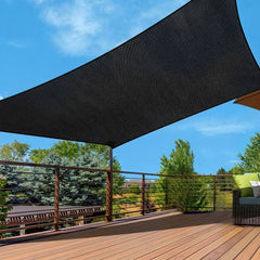 Instahut Sun Shade Sail Cloth 98% UV Block Outdoor Canopy Rectangle 5X6M Black