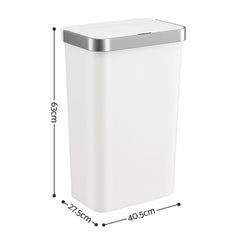 Devanti 50L Motion Sensor Trash Bin Automatic Kitchen Waste Dustbin White