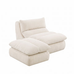 Artiss Lounge Chair Ottoman Single Sofa Couch Boneless Corduroy Chaise Footrest