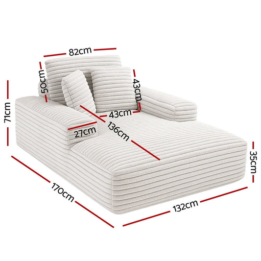 Artiss Sofa Bed Lounge Chair Recliner Couch Reading Chairs Sleeper Cloud Sofas Faux Fur Fabric