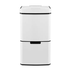 Devanti 72L Sensor Bin Rubbish Bins 4-in-1 Compartment Stainless Steel Trash Can White