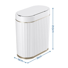 Devanti Sensor Bins 7L Motion Sensor Trash Can Slim Touchless Automatic Waste Bin White