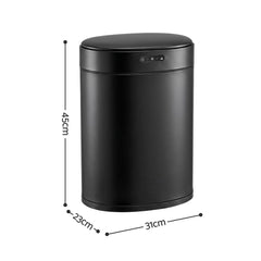 Devanti 20L Automatic Sensor Bin Touchless Rubbish Waste Bin Black Kitchen