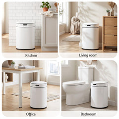 Devanti 20L Automatic Sensor Bin Touchless Rubbish Waste Bin White Kitchen