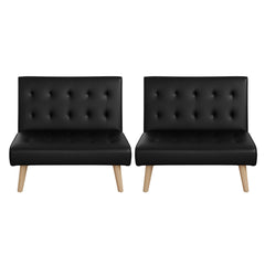 Artiss Sofa Bed Couch 2 Seater Lounge Fabric Black