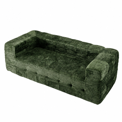 Artiss Comfort Boneless Sofa for Living Room Green Luxury Chenille