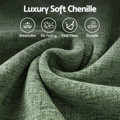 Artiss Comfort Boneless Sofa for Living Room Green Luxury Chenille