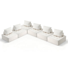 Artiss Floor Sofa Lounge Chair 6 Seater with Pillow