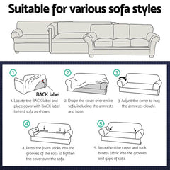 Artiss Sofa Cover Couch Covers 3 Seater High Stretch Grey