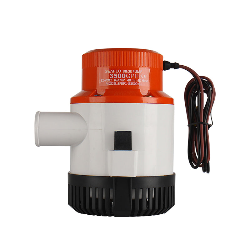 SEAFLO 3500GPH Marine Bilge Pump with Snap-Off Strainer Base 鈥?Sealed Motor Industry Standard Mounting Float or Panel Switch Operation
