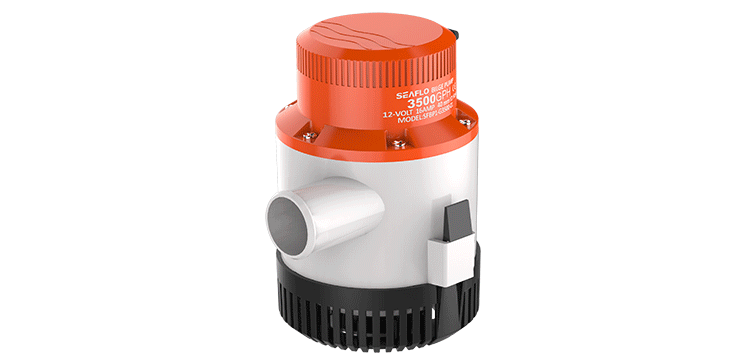 SEAFLO 3500GPH Marine Bilge Pump with Snap-Off Strainer Base 鈥?Sealed Motor Industry Standard Mounting Float or Panel Switch Operation