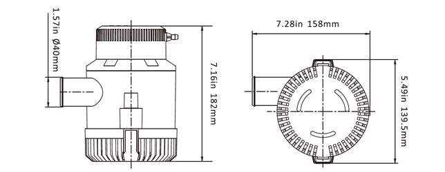 SEAFLO 3500GPH Marine Bilge Pump with Snap-Off Strainer Base 鈥?Sealed Motor Industry Standard Mounting Float or Panel Switch Operation