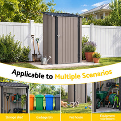 Giantz Garden Shed Outdoor Storage Metal Tool Shed Steel 99x104cm Brown