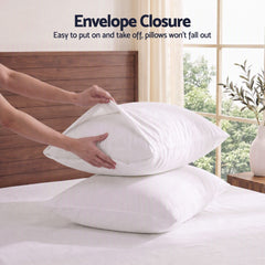 Giselle Double 500TC Cotton 4Pcs Sheet Set with 40cm Extra Deep Pocket for Thick Mattresses Sateen Weave for Sweaty Nights White