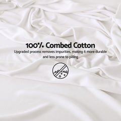 Giselle Kingsingle 500TC Cotton 4Pcs Sheet Set with 40cm Extra Deep Pocket for Thick Mattresses Sateen Weave for Sweaty Nights White