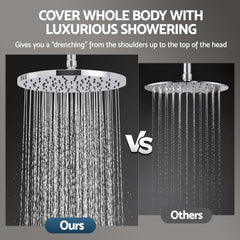 Cefito High-Pressure Shower Heads with Anti-burst 1.5m Hose & 304 S.S Rail, Ideal for Bathroom Upgrades and Pet Washing, 10 Inch Rain & 3-Function Combo