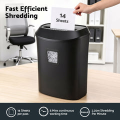DEVANTI 25L Paper Shredder 14 Sheet P4 Cross Cut for Home Office