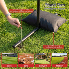Everfit Baseball Pitching Net Training Target Softball Practice 9 Hole Black