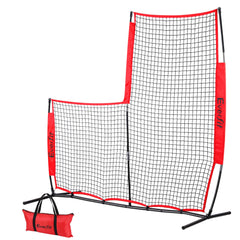 Everfit Baseball Pitching Net L Screen Softball Practice Portable Black