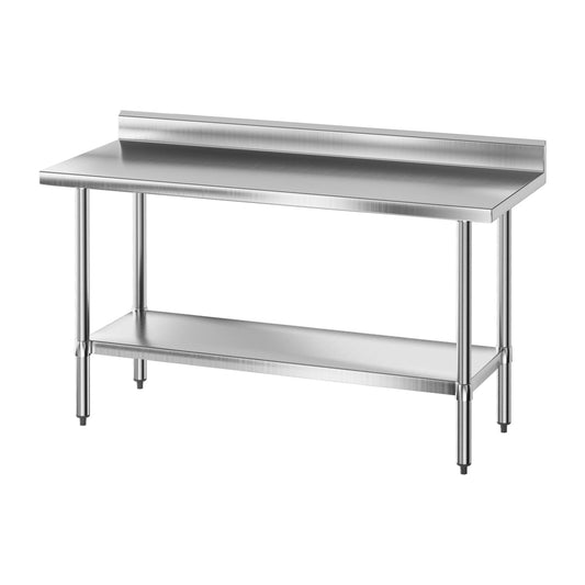 Cefito Stainless Steel  Kitchen  Bench w/ Splashback 1500x600MM 430