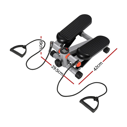 Everfit Mini Stepper with Resistance Rope Aerobic for Exercise Compact Home Workout Grey
