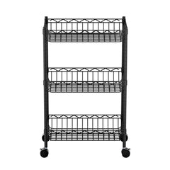 Artiss 3-Tier Shelving Unit Adjustable Garage Storage Kitchen Rack With Wheels