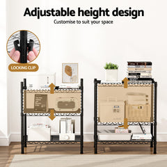 Artiss 3-Tier Shelving Unit Adjustable Garage Storage Shelves Kitchen Rack Steel