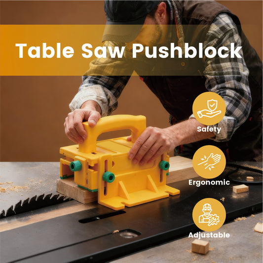 3D Safety Pusher Adjustable Woodworking Push Block with Non-slip Protection Handle for Table Saws Jointers Router Tables Band Saws Safer and Accurate Cuts