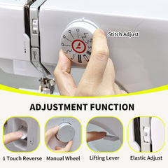 Mini Electric Sewing Machine Multifunctional Portable Sewing Machine Built-in 12 Stitch High-Low Speed with Built in Light Foot Pedal and Sewing Kit White