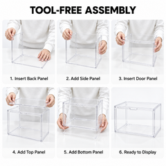 10 Pack Stackable Clear Collectible Display Cases with Magnetic Door Modular Keepsake Boxes for Models Awards Watche Figures  Memorabilia