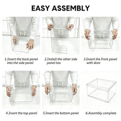 10 Pack Stackable Shoe Box Hard Transparent Acrylic Shoes Storage Container Case with Magnetic Door Multifunctional Display Organiser Each Size 37x26x20cm