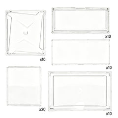 10 Pack Stackable Shoe Box Hard Transparent Acrylic Shoes Storage Container Case with Magnetic Door Multifunctional Display Organiser Each Size 37x26x20cm