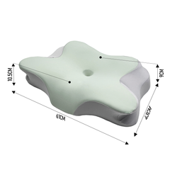 Ergonomic Memory Foam Cervical Pillow Contoured Neck Support Pillow with Removable Washable Pillowcase Dual Height for Side Back Sleepers Mint Green