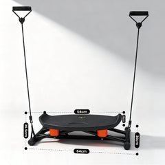 Simulate Ski Training Board Non-Slip Slide Stepper Training Machine with 2 Resistance Bands and Real-time Display Indoor Cardio Full Body Fitness Equipment