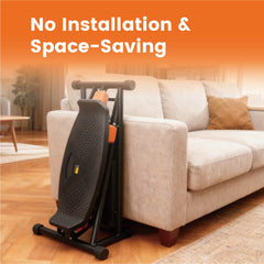 Simulate Ski Training Board Non-Slip Slide Stepper Training Machine with 2 Resistance Bands and Real-time Display Indoor Cardio Full Body Fitness Equipment