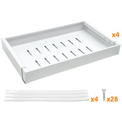 4 Pack Pull Out Drawers 31-51cm Width Expandable Steel Slide Out Shelf Cabinet Organizer with 3 Slide Rail for Kitchen Bathroom Pantry Single Capacity 20kg