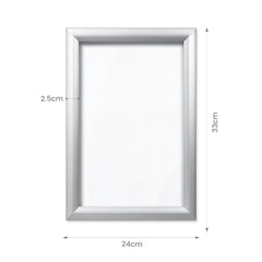 10 Pack A4 Snap Frame Aluminum Front Loading 25mm Mitred Frame with PVC Cover for Wall Mounted Certificate Photo Notice Posters Includes Fixing Kit