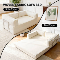 2-In-1 Compression Sofa Bed Multifunctional 2 Seater Couch Set with Comfy Cushion Back for Living Room Bedroom Apartment Versatile Layouts 75x100x180cm