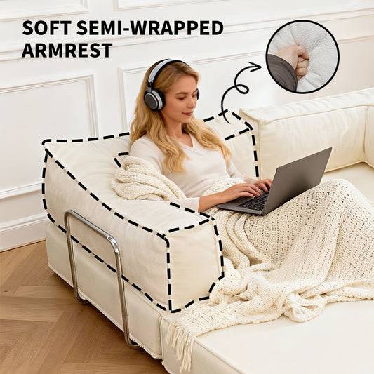 2-In-1 Compression Sofa Bed Multifunctional 2 Seater Couch Set with Comfy Cushion Back for Living Room Bedroom Apartment Versatile Layouts 75x100x180cm