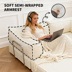 2-In-1 Compression Sofa Bed Multifunctional 2 Seater Couch Set with Comfy Cushion Back for Living Room Bedroom Apartment Versatile Layouts 75x100x180cm