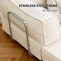 2-In-1 Compression Sofa Bed Multifunctional 2 Seater Couch Set with Comfy Cushion Back for Living Room Bedroom Apartment Versatile Layouts 75x100x180cm