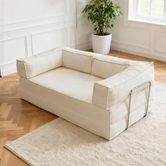 2-In-1 Compression Sofa Bed Multifunctional 2 Seater Couch Set with Comfy Cushion Back for Living Room Bedroom Apartment Versatile Layouts 75x100x180cm