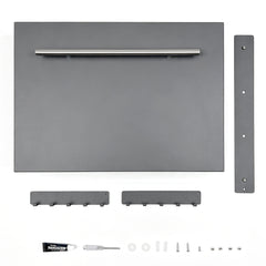 Wall Spice Rack Magnetic Flip Down Prep Tray Cabinet Steel Large Capacity Foldable Double Layer Kitchen Storage Organizer with Hooks for Spices and Dishes