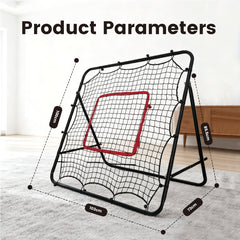 1m Football Rebounder Net Soccer Training Kickback Target Bounce Wall Detachable Metal Frame and PE Net For Passing Shooting Practice Sports Skills Trainer