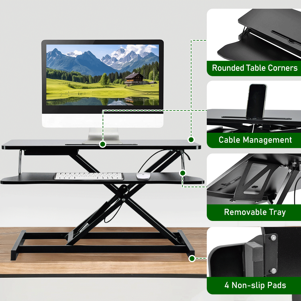 Standing Desk Converter Height Adjustable Dual Mode Sit-to-Stand ...