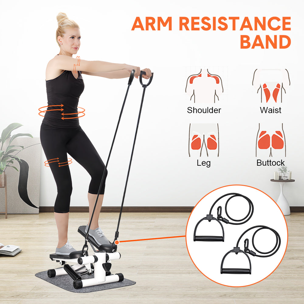 Mini Stepper Stair Stepper Machine w/Resistance Bands for Home